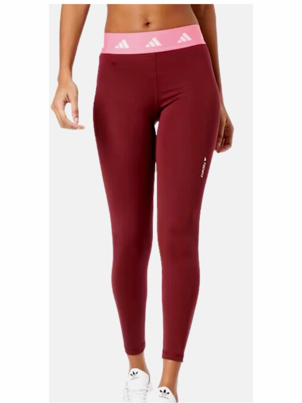Adidas Techfit High Rise 7/8 Leggings Burgundy